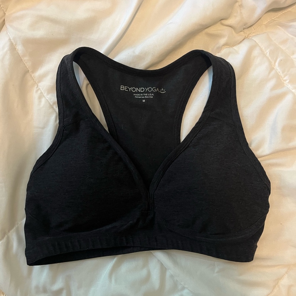 Beyond yoga bra in dark grey ish black